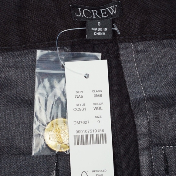 New J.CREW Sz 0 Button-Front Denim Mini Skirt in Black Wash - Picture 7 of 7